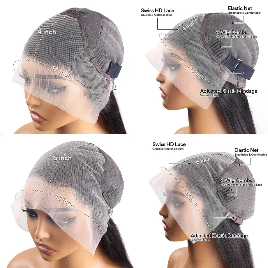 Brazilian Transparent preplucked curly wigs